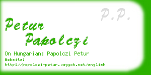 petur papolczi business card